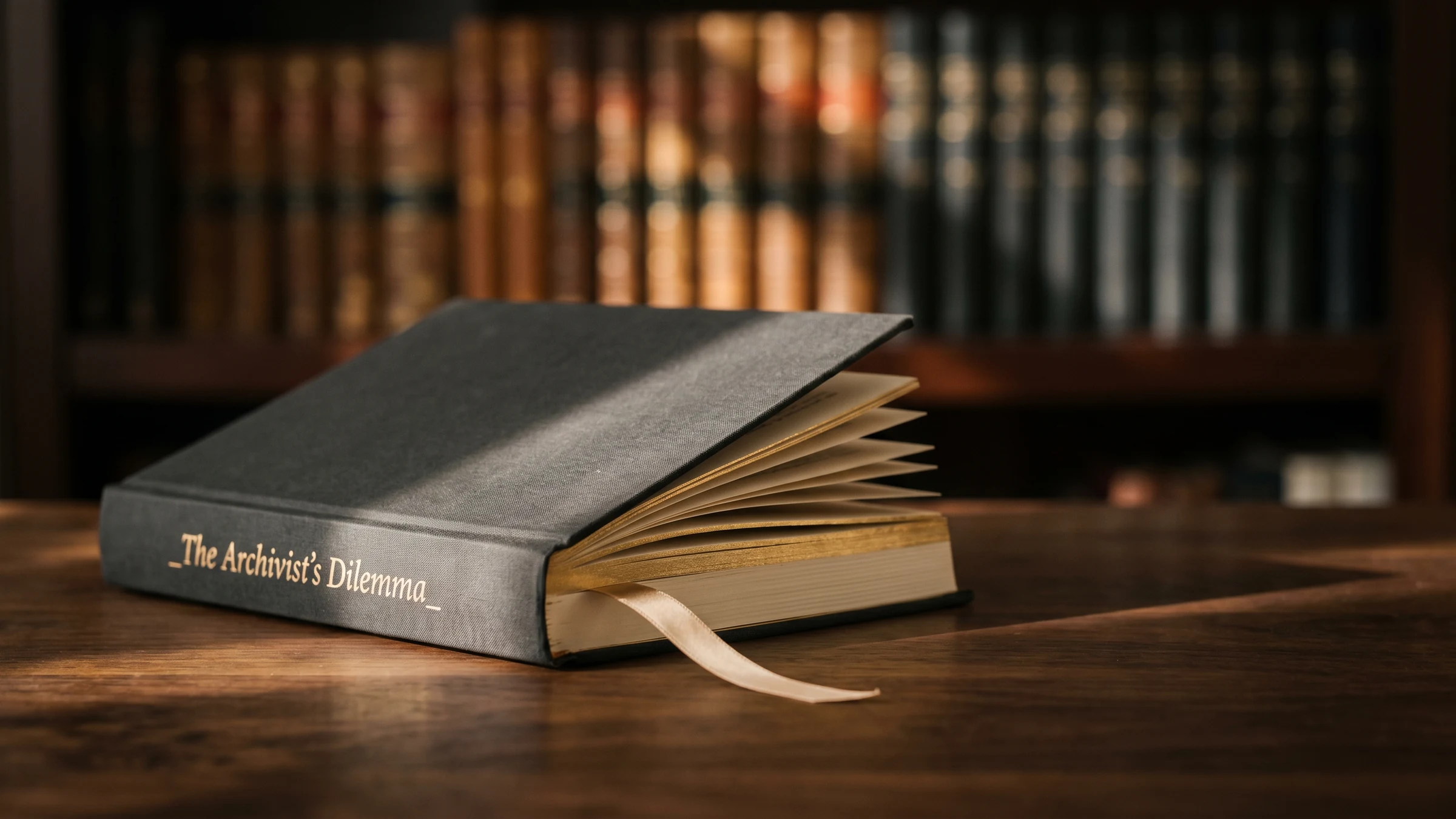Ein Schreibtisch aus Walnussholz mit aufgeschlagenen Hardcover-Büchern, einem Notizbuch und einem weißen Mont Blanc Füller — das Szenarium, in dem ein Buch entsteht