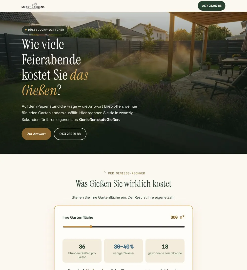 Die Landingpage, auf die der QR-Code des Flyers führt